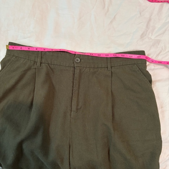 Willit Women's Cotton Linen Wide-Leg Pants Olive Green XL 31” - Picture 6 of 7